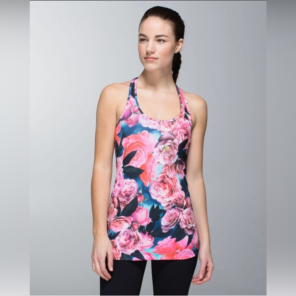 LULULEMON Cool Racerback Tank Top, Secret Garden, Size 4